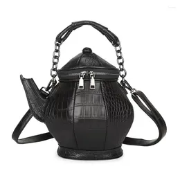 Evening Bags Tote For Women Girl Teapot Shaped Shoulder Bag Large Capacity Halloween Party Leather Handbag Fashion Zipper