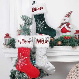 Christmas Decorations Personalised Family Christmas Stockings Custom Red Christmas Stocking with Name Holiday Stocking Christmas Velvet Stockings x1019