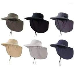 Berets Packable Wide Brim Fishing Hat Unisex For Sun Protection Jungle Camp