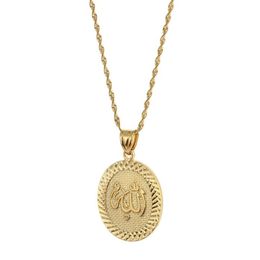 Prophet Muhammad Allah Pendant Necklace For Women Men Gold Colour Middle East Islamic Arab Ahmed Muslim Jewelry272r