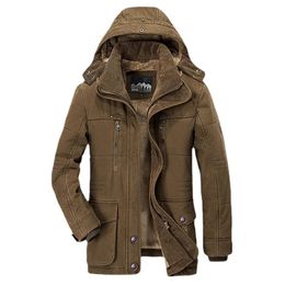 Mens Down Parkas cotton jacket winter medium length plush and thick casual warm for middleaged youn 231018