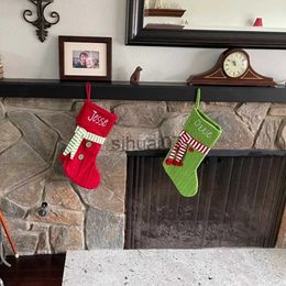 Christmas Decorations Personalised embroidered Christmas stockings embroidered cable knitted Personalised family stockings named stockings x1019