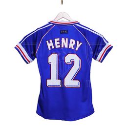 1998 Retro version FRENCH soccer jersey 96 02 04 06 98 ZIDANE HENRY MAILLOT DE FOOT Soccer shirt 2000 Home Trezeguet classic football uniform