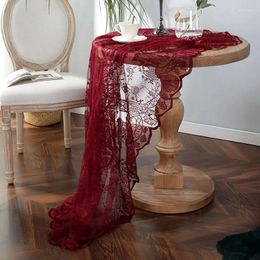 Table Cloth Dark Green Lace Tablecloth Round Home Wedding Birthday Romantic Decoration Hollow Out Tapete Mantel Cover