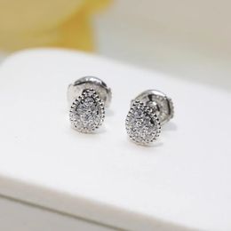 Stud Pure 925 Sterling Silver Earrings Water Drop Full Diamond Stud Earrings Bohemia Cute Design Fine Luxury Brand Dangle 231018