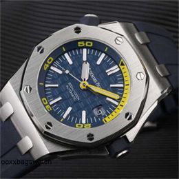 Swiss Made Watch Audpi Watches Automatic Movement Aibi Royal Oak Offshore Type Series Automatic Machinery Diving Date of Fine Steel Waterproof Rubber Belt Show HB5X