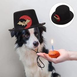 Dog Apparel Pet Hat Decorative Puppy Cosplay Po Prop Cowboy Outfit Kitten Bowler Small Black Cap Top Party Headwear
