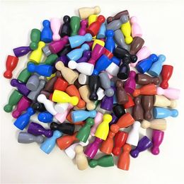 Outdoor Games Activities 100 PcsSet 2412mm Chess Pieces Board Accessories Marking Colour Wooden 231020