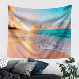 Tapestries Beach Sea Tapestry Sunset Wall Hanging Natural Landscape Home Art Decor Bohemian Yoga Mattress Towels