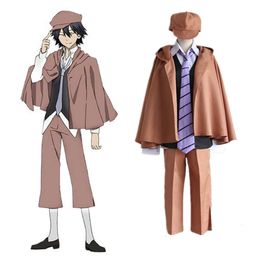 cosplay Eraspooky Bungou Stray Dogs Edogawa Ranpo Anime Cosplay Detective Halloween Costume for Men Clack Vest Pantscosplay