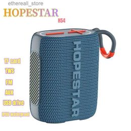 Cell Phone Speakers HOPESTAR H54 Outdoor Car LED Hand Rope Portable Bluetooth Speaker Computer Desktop TWS Subwoofer TF FM Mini Loudspeaker Box Q231021