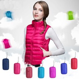 Winter women solid vest sleeveless jacket Classic Feather Casual bodywarmer Vests plus size S-XXXLshiny