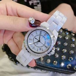 Diamond classic elegant designer watch womens fashion simple Watches 33mm 38mm ceramics Women black white color Wristwatches C786 J12