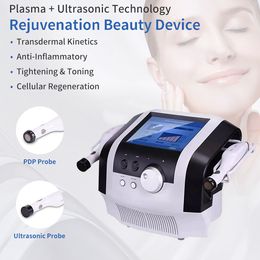 Fashion Design Portable Skin Smoothing Whitening Melanin Inhibiting Anti-pigmentation Face Wrinkle Redness Reduce Plasma Ultrasonic Probes 2 in 1 Machine