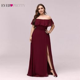 Plus Size Boat Neck Pink A Line Bridesmaid Dresses Vestidos De Madrinha Ever Pretty EP00968 Formal Dress For Wedding Party 201119239Z