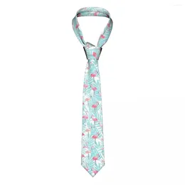 Bow Ties Cute Flamingo Necktie Unisex Slim Polyester 8 Cm Wide Jungle Neck Tie For Men Shirt Accessories Gravatas Business