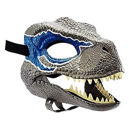 Party Masks 3D Dinosaur Mask Role Play Props Performance Headgear Jurassic World Raptor Dino Festival Carnival Gifts 220704 Drop Del Dhprn