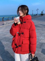 Women's Trench Coats 2023 Winter Fashion Down Jacket Short Coat Female Parkas White Thickened Warm Duck Jackets Hooded