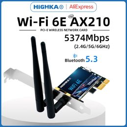 Wi Fi Finders 6E intel AX210 PCIe Wifi Card 2 4G 5G 6GHz 5374Mbps PCI Express Wireless Network Cards Bluetooth 5 3 WiFi Adapter for PC 231019