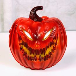 1pc Men's Halloween Pumpkin Ghost Head Horror Mask, Cold Light Special Mask PVC Funny Festival Mask