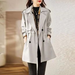 Women's Trench Coats Oversized Women Windbreaker Coat Spring Autumn 2023 Fashion Foreign Style Small Slim Fit Casual Solid Colour