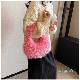 Totes Japan South Korea Women's Colour Portable Cute Fashion Plush Hbag Personalised Versatile