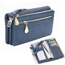 Wallets Fashion Zipper Purses Women's Envelop Long Wallet Women Section Clutch Soft PU Leather Money Bag