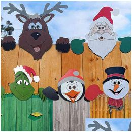 Christmas Decorations Christmas Decorations 2022 New Santa Claus Fence Peeker Outdoor Decoration Festivity To The Ocn Year Party Holid Dhlxi
