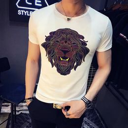 Summer Designer T Shirts For Men Tops Tiger lion Head Letter printing T Shirt Mens Clothing Short Sleeve Tshirt Men Tops White M-2199z