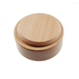 Decorative Figurines Wooden Music Box Rotating Round Base DIY Art Crafts For Christmas Ornaments Kids Gift