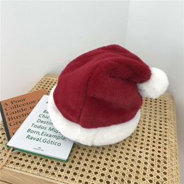 Christmas Hat Fashion For Kids And Adults Festive Red Hat Female Autumn And Winter Warm Thickened Plush Ear Cap Santa Claus Hat Gift