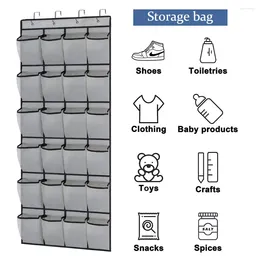 Storage Boxes 24 Pockets Wall Bag With 4 Metal Hooks Household Shoes Rack Room Slippers
