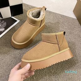 Boots Winter Women Short Plush Warm Snow Boots Casual Shoes Suede Fur Chelsea Ankle Boots