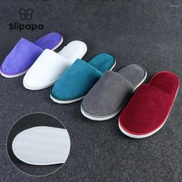 Slippers Women Indoor Non-slip El Disposable Coral Fleece Bedroom Winter Warm Furry Home