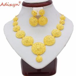 Earrings & Necklace Adixyn India Gold Colour Copper Jewellery Sets Choker African Nigerian Bridal Wedding Accessories Gift N06081280l