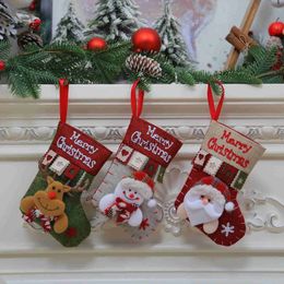 Christmas Decorations Merry Christmas Socks Xmas Gift Candy Bag Christmas Tree Hanging Ornaments Fireplace Pendants Happy New Year 2024 Navidad Noel x1020