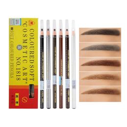 Eyebrow Enhancers 12pcs/box Top quality eyes makeup Eyebrow pencil Waterproof Eyebrow pen black brown Grey white wire drawing Eyebrow pencil 231020