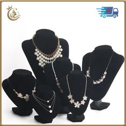 Jewellery Boxes Velvet Fabric Display Ornament Black Mannequin Necklace Pendant Stand Bust Organiser Holder 231019