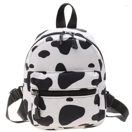 School Bags Butterflies Mini Backpack Women Girls Animal Cow Print Double Zipper Fashion Nylon Cute Adjustable Strap Outdoor Travel Gift