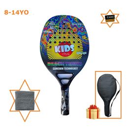Squash Racquets 614 Years old Kids Beach Tennis Racket Beginner Carbon Fiber 270g Light Suitable For Child With Cover And One Overglue 231020