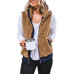 Women's Vests Women Casual Hooded Wool Vest Autumn Winter Sleeveless Loose Warm Jackets Female Short Fleece Coats Waistcoat Tops Outwear