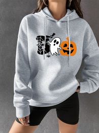 Felpa oversize di Halloween con stampa autunnale