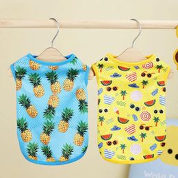 Dog Apparel Fruit Printed Shirt Summer Small Clothes Chihuahua Tshirt Puppy Vest Pet Breathable Pets Clothing