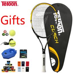 Squash Racquets 2 PCS Teloon Professional Tennis Racket Lightweight Shock Absorption for Beginner and Advance Player tenis Racquet K040SPB 231020