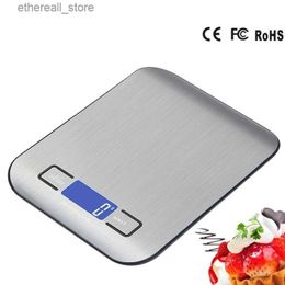 Bathroom Kitchen Scales 10/5Kg Kitchen Scale digital Stainless Steel Weighing Scale Food Diet Postal Balance Measuring LCD Electronic Scales (no battery Q231020