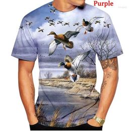 Men's T Shirts 2023 Duck Hunting 3D Full Printed Shirt Fashion Animal Pullover Streetwear Tee