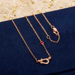 2023 Luxury quality S925 silver charm pendant necklace with diamond and stud earring in 18k rose gold plated have stamp PS4745A