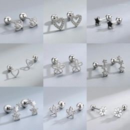 Stud Earrings Minimalist Screw Nut Closure With S925 Sterling Silver And Shiny Diamonds Perfect Summer Accessory For Women