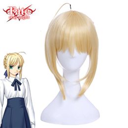 cosplay Eraspooky Grand Order Sabre Fate Stay Night Hair Girls Golden Heat Resistant Anime Cosplay Wig Short Womencosplay