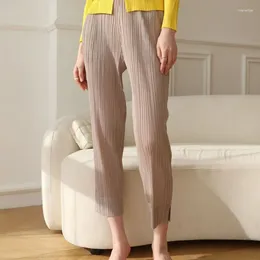 Women's Pants Autumn Spring And Summer Pleated Style Fitted All-Matching Casual Slim-Fit Straight-Leg Cropped Fashion 6869